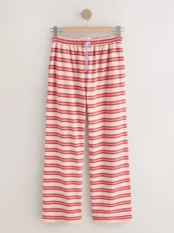 Pink/Red Stripe Wide Leg Joggers