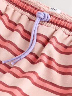 Pink/Red Stripe Wide Leg Joggers