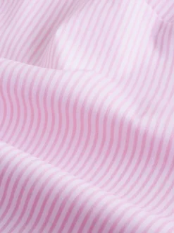 Pink/White Stripe Fitted Stretch Essential Long Sleeve Shirt