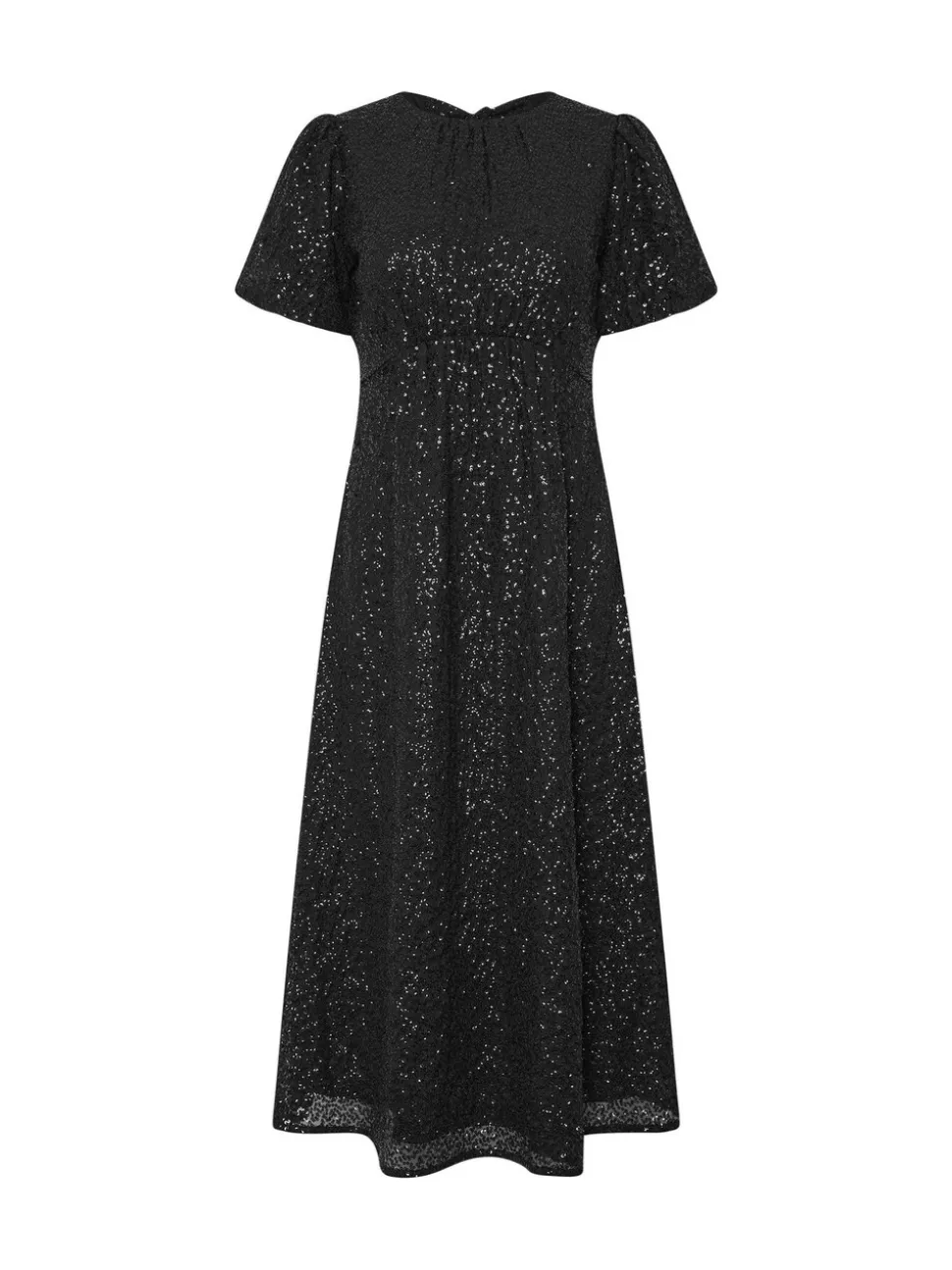 PixieGirl Petite Black Tie Back Sequin Midi Dress