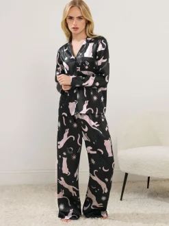 PixieGirl Petite Blue Satin Pyjamas Set