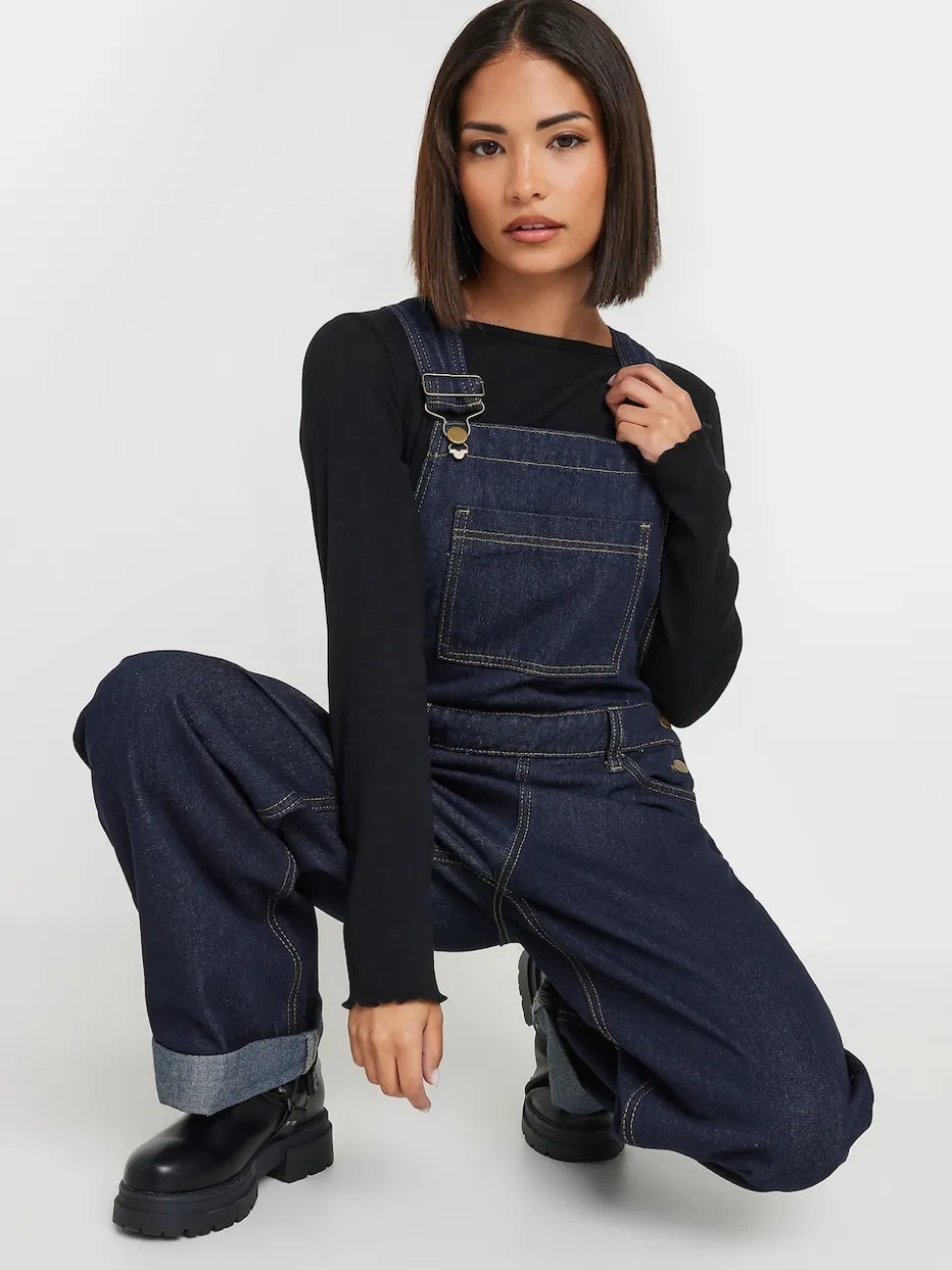 PixieGirl Petite Blue Straight Leg Dungarees