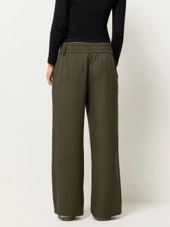 PixieGirl Petite Green 3 Button Tab Wide Leg Trousers