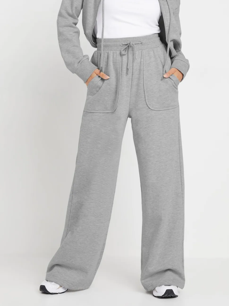 PixieGirl Petite Grey Pocket Patch Wide Leg Joggers