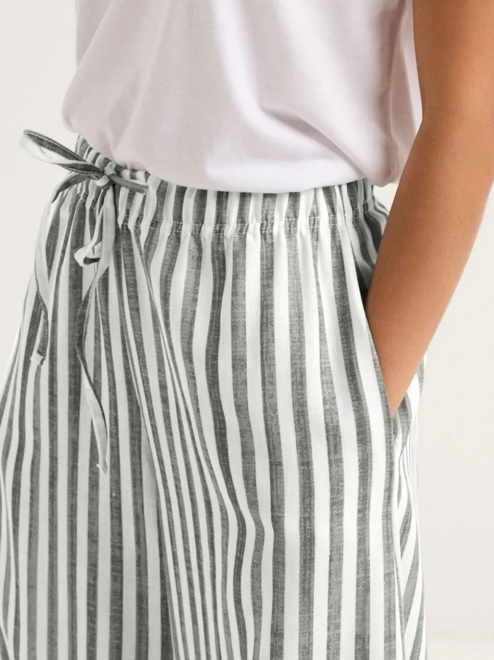 PixieGirl Petite Grey Stripe Wide Leg Trousers