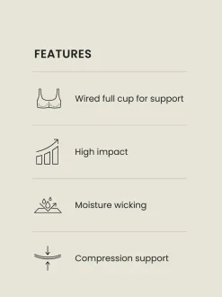 Plum Purple DD+ Non Pad Full Cup Dry Tech High Impact Sports Bra