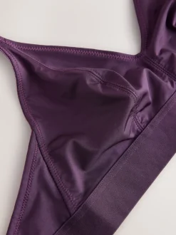Plum Purple/White Bralette DD+ Ultimate Comfort Non Wire Bralettes 2 Pack