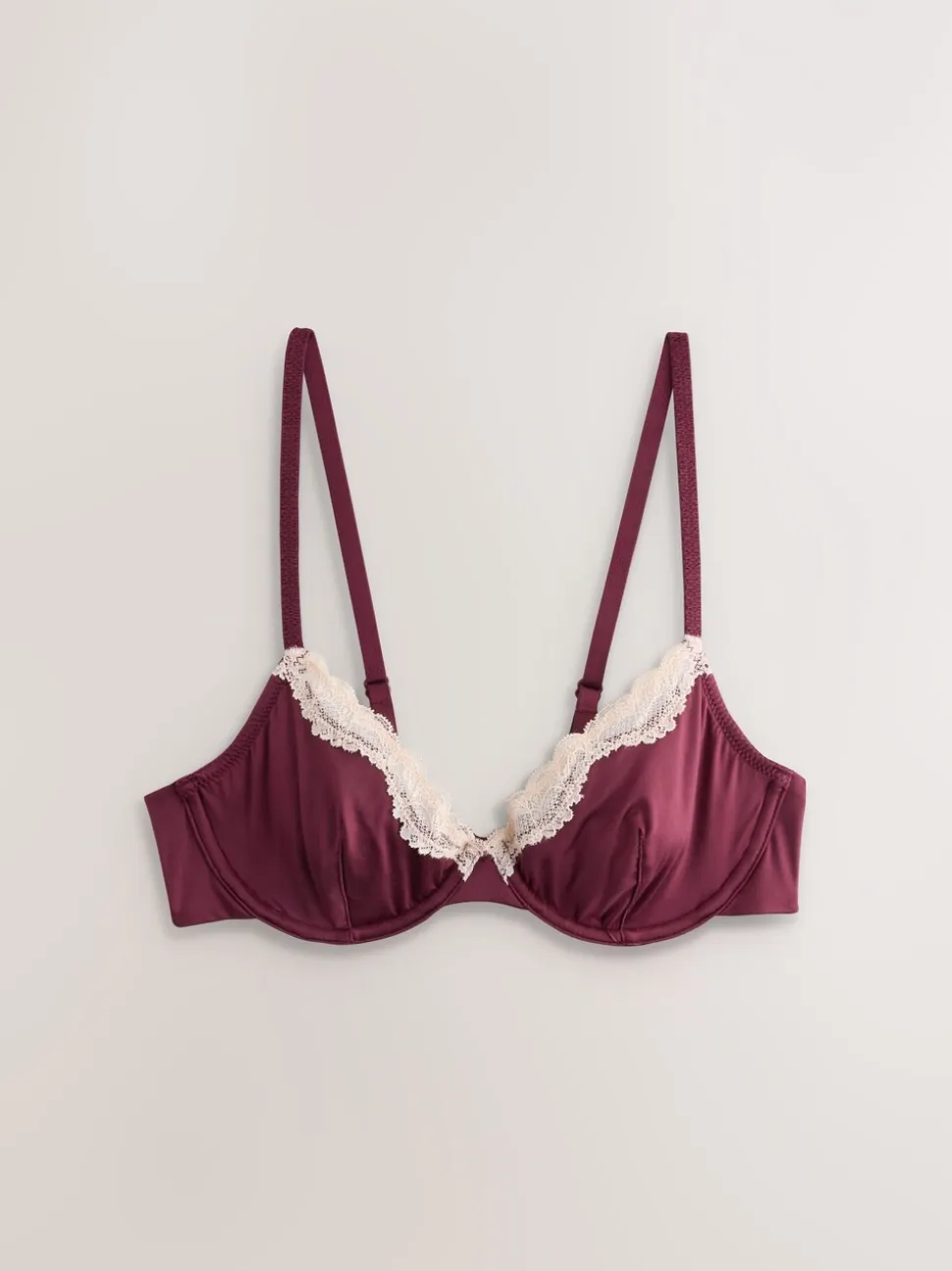 Plum/Green Non Pad Plunge High Shine Bra