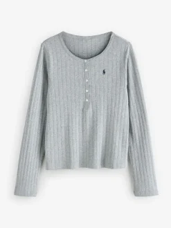 Polo Ralph Lauren Grey Henley/Wide Leg Sleep Set