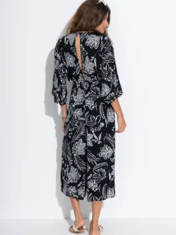 Pour Moi Black Crinkle O Ring Woven Beach Jumpsuit