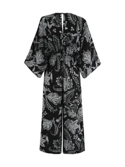 Pour Moi Black Crinkle O Ring Woven Beach Jumpsuit