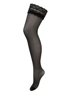 Pour Moi Black Dark Romance Eyelash 15 Denier Stocking Lace Top
