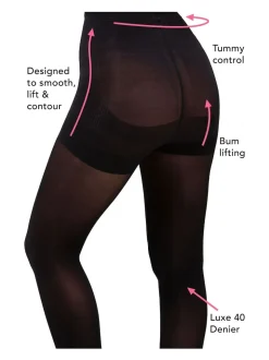 Pour Moi Black Definitions 40 Denier Shaping Control Tights