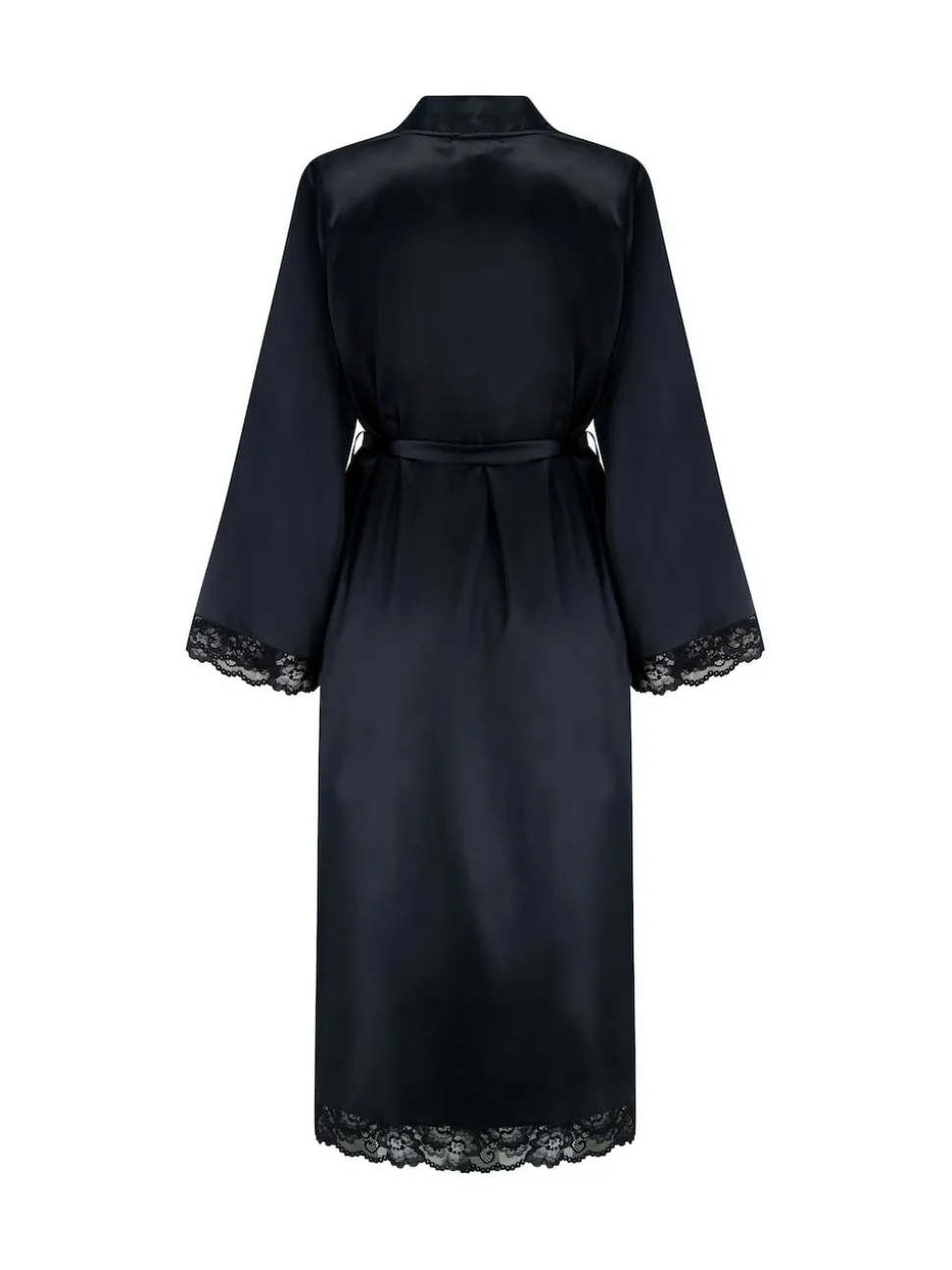 Pour Moi Black Dusk Satin Kimono Sleeve Midi Gown
