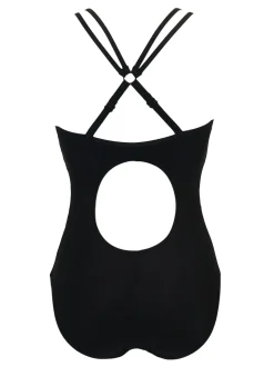 Pour Moi Black Energy Double Strap Racerback Mesh Swimsuit