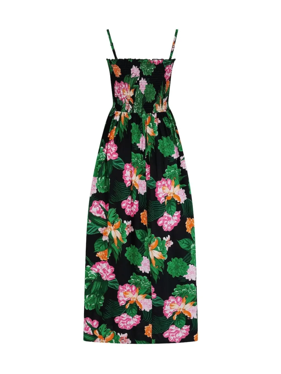 Pour Moi Black Floral Strapless Shirred Bodice Woven Maxi Beach Dress