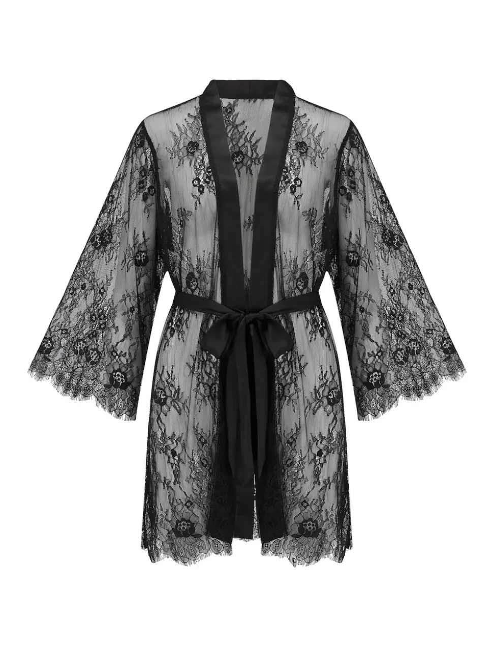 Pour Moi Black For Your Eyes Only Lace Robe