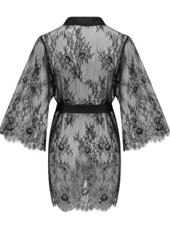 Pour Moi Black For Your Eyes Only Lace Robe