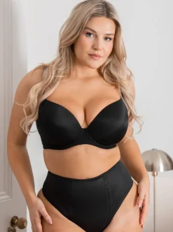 Pour Moi Black Hourglass Shapewear Firm Tummy Control Thong