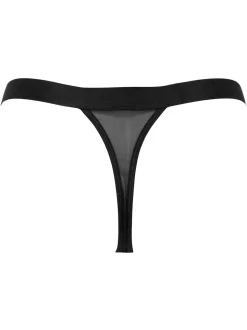 Pour Moi Black India Embroidery Thongs
