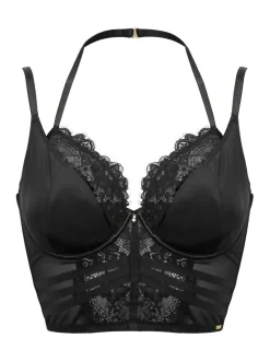 Pour Moi Black India Wild At Heart Double Strap Longline Bra