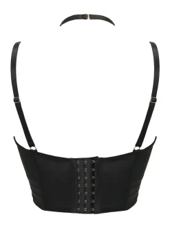 Pour Moi Black India Wild At Heart Double Strap Longline Bra