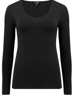 Pour Moi Black Long Sleeve Second Skin Thermal