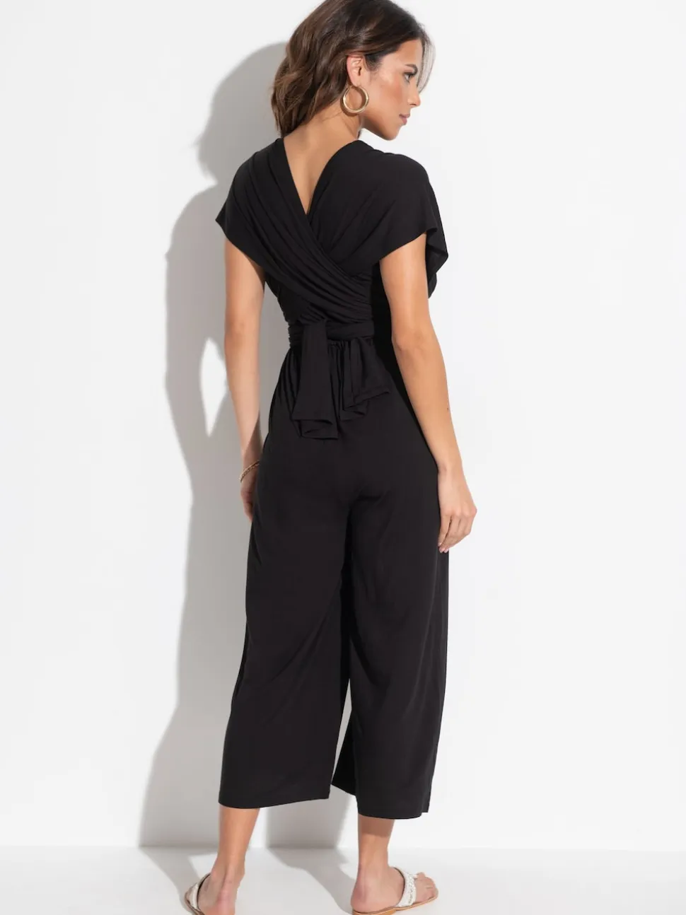 Pour Moi Black Multiway Jersey Beach Jumpsuit with Viscose