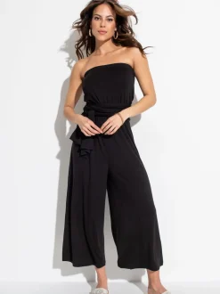 Pour Moi Black Multiway Jersey Beach Jumpsuit with Viscose