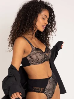 Pour Moi Black Non Padded Sofia Bra