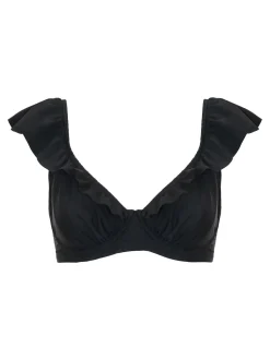 Pour Moi Black Non Padded Bermuda Underwired Frill Top