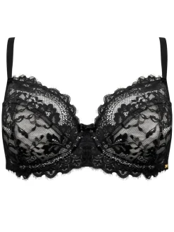 Pour Moi Black Non-Padded India Eyelash Lace Bra