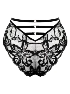 Pour Moi Black Onyx High Waist High Leg Brazillian Briefs