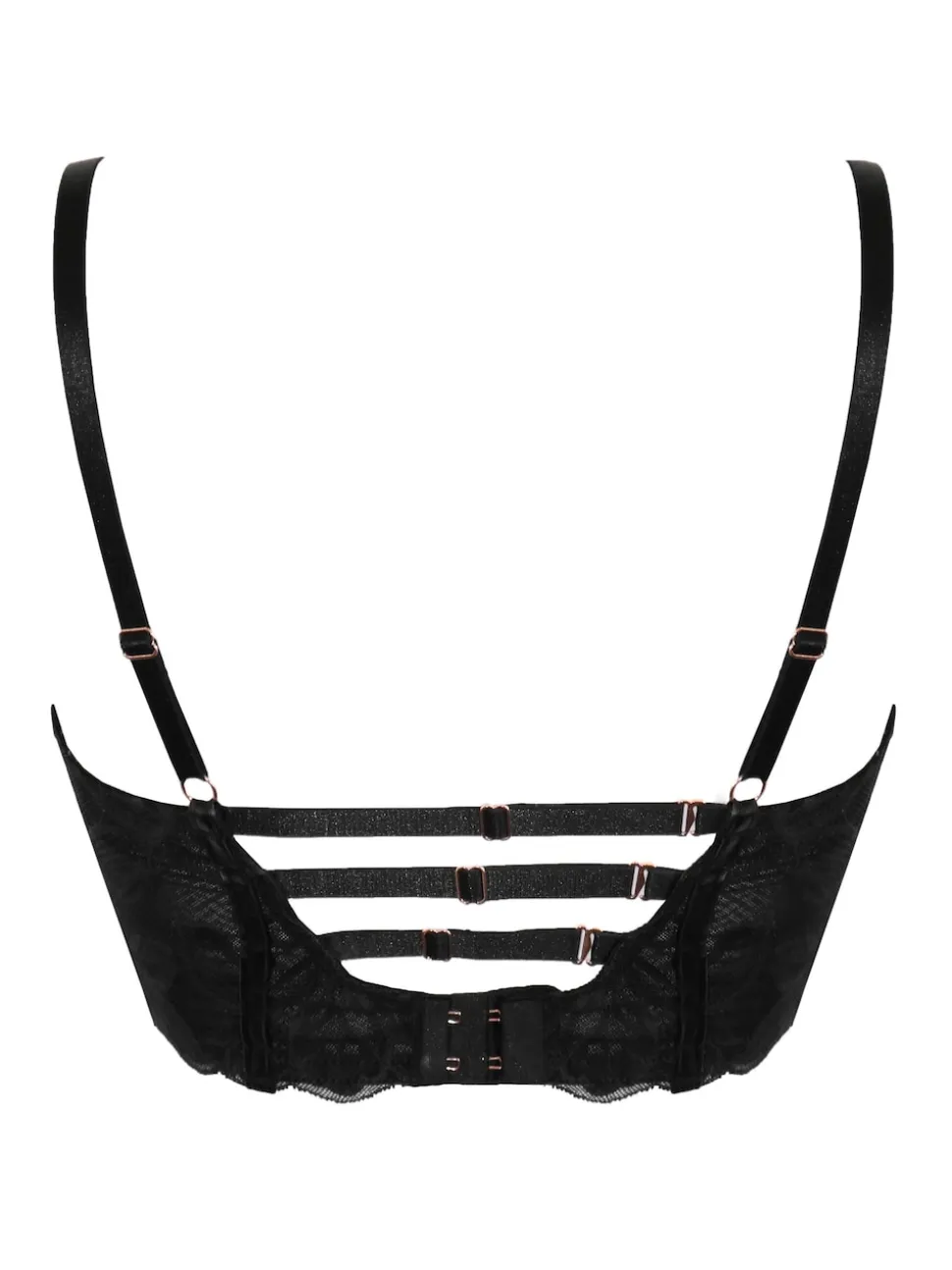 Pour Moi Black Onyx Zip Front Fastening Padded Longline Bra