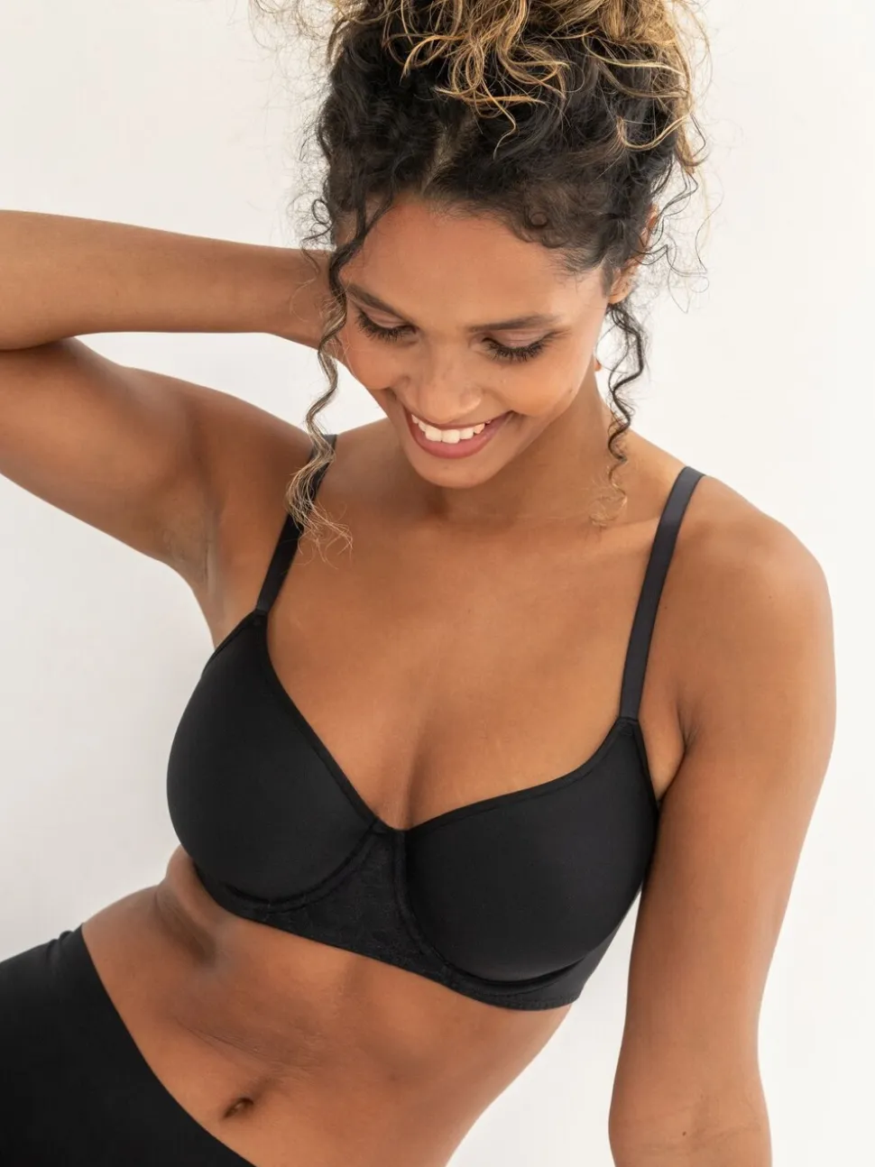 Pour Moi Black Padded Geo Sculpt Underwired Bras