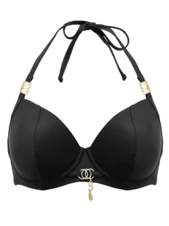 Pour Moi Black Plunge St Barts Bikini Top