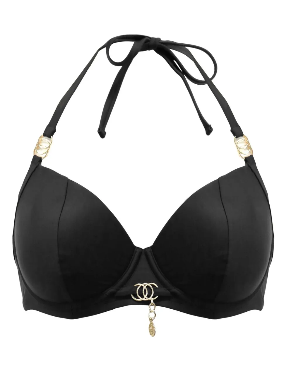 Pour Moi Black Plunge St Barts Bikini Top