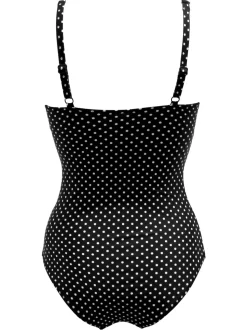 Pour Moi Black Sicily Tummy Control Frill Swimsuit