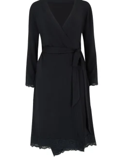 Pour Moi Black Sofa Loves Lace Jersey Wrap Gown