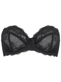 Pour Moi Black Strapless Flora Underwired Bra