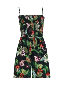 Pour Moi Black Strapless Shirred Bodice Woven Beach Playsuit