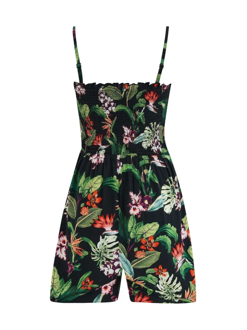 Pour Moi Black Strapless Shirred Bodice Woven Beach Playsuit