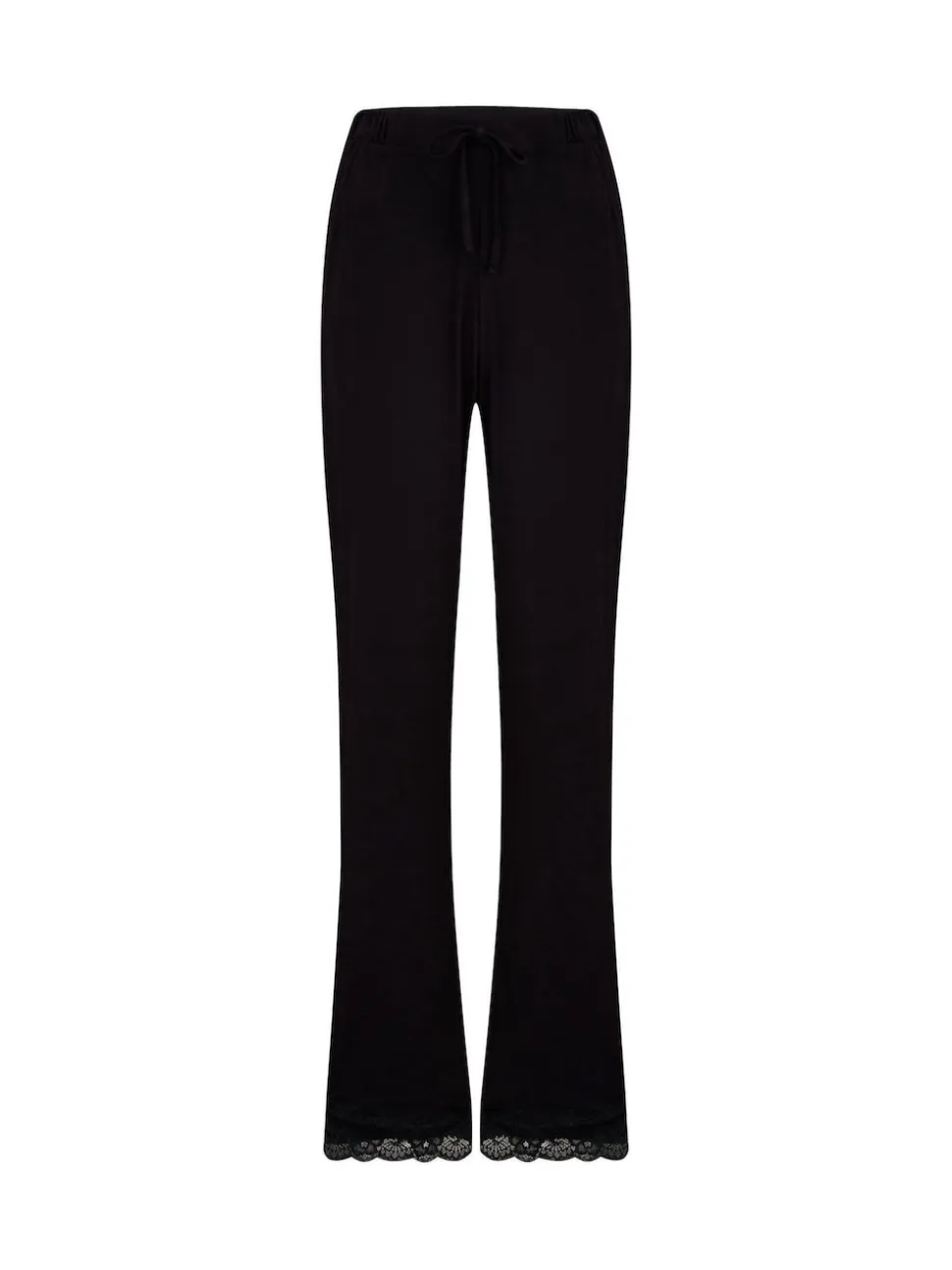 Pour Moi Black Trouser Sofa Loves Lace Soft Jersey Pyjama Bottoms