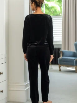 Pour Moi Black Velour Lounge Pyjamas Set