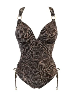 Pour Moi Black/Gold Samoa Boost Push Up Padded Underwired Swimsuit