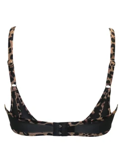 Pour Moi Black/Leopard Non Padded Underwired India Leopard Embroidered Bra