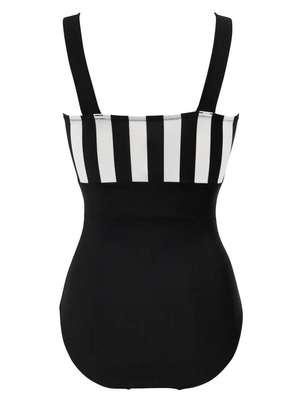 Pour Moi Black/White Palm Springs Colour Block Tummy Control Swimsuit
