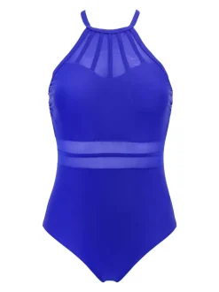 Pour Moi Blue Beach Bound High Neck Swimsuit