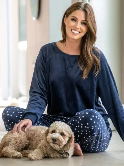 Pour Moi Blue Cosy Fleece Sweatshirt and Jogger Pyjamas Set