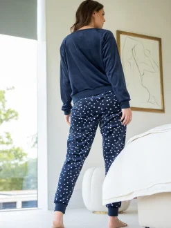 Pour Moi Blue Cosy Fleece Sweatshirt and Jogger Pyjamas Set